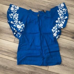 J. Crew Mexican Embroidered Top